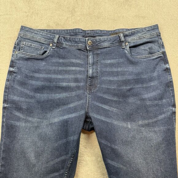 The Perfect Jeans NYC Mens 44x30 Blue Medium Wash Stretch Logo Athletic Fit - Picture 3 of 10